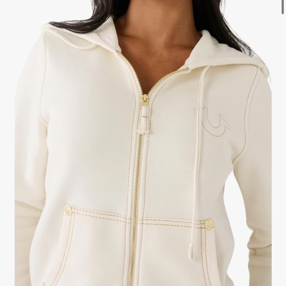 True Religion Winter White Classic Zip Up Hoodie (new never worn with tags) - Picture 2 of 5